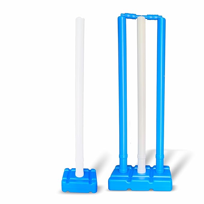 Jaspo Revive (World Cup Edition) Premium Plastic Stumps Set For All Ages- Ideal For Boys, Girls, And Adults- Durable And Fun Cricket Stump Set - Blue