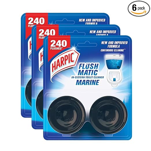 Harpic 100 gm - Marine, Flushmatic In-Cistern Toilet Cleaner Blocks | Suitable for Toilet Bowls (Pack of 3)