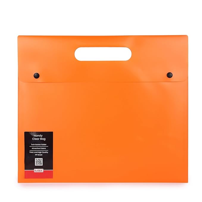 SAYA Pack of 5 Handy Clear Bag (Orange)