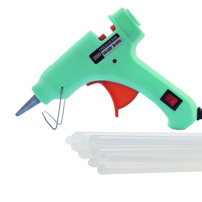 THEMISTO 20 Watt Mini Hot Melt Glue Gun with 10 Glue Sticks for DIY Art and Crafts&