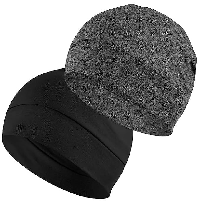 100% Cotton lycra Skull Caps Lightweight Beanie Sleep Hats Breathable Helmet Liner Cap Biking Cycling Cap for Unisex