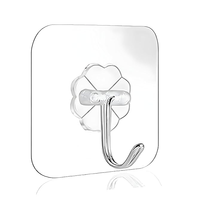 JIALTO Wall Hanging Hooks for Wall without Drilling/ 5 Pack Self Adhesive Hooks for Wall Heavy Duty Strong Nail Free/Kitchen Accessories Items