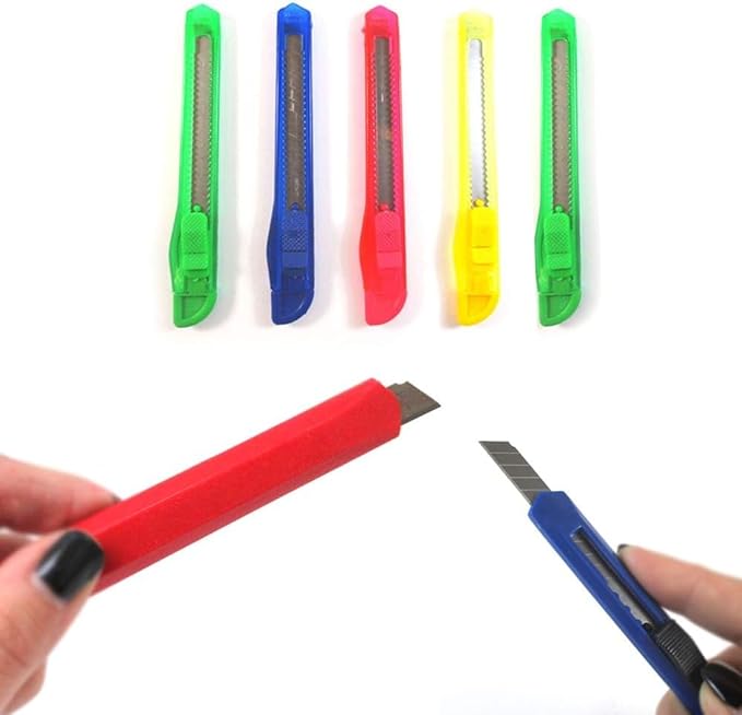 Eclet 1 Carton Cutter(9mm) Blade Snap Off Cutter Utility Knives Retractable Snap-Off Knife(any 1 random colour will send)