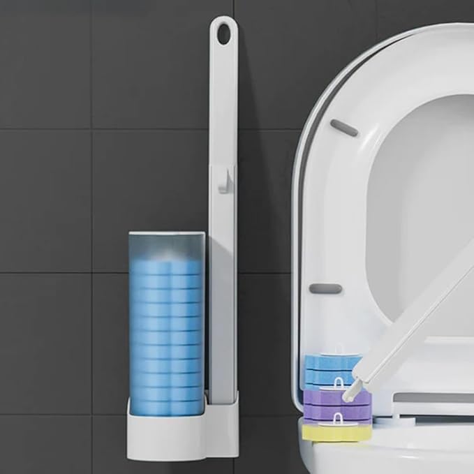 oenza Acrylonitrile Butadiene Styrene Disposable Toilet Riffils, Brush Refills, Refills Bathroom Accessory Riffils Sets Household Products (8 Rifills white)