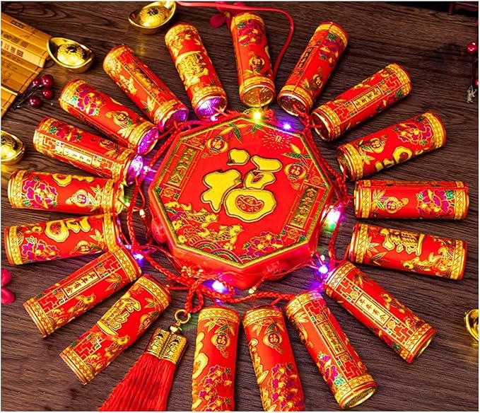 GIGAWATTS Electronic Loud Firecrackers E-Cracker Smokeless Ladi with Remote and LED Light for Diwali New Year Celebration