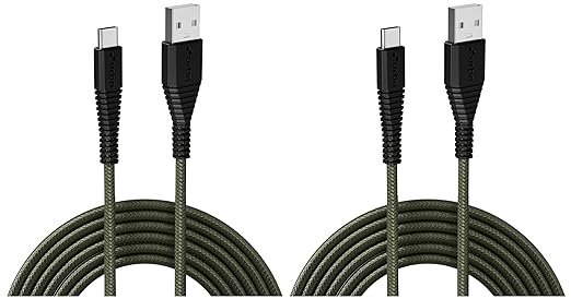 URBN USB Type-C 3.4A Fast Charging Cable (5ft) - Unbreakable Nylon Braided, Quick Charge Compatible with Samsung, OnePlus, and All C Type Devices - Charge & Data Transfer - Rugged Cable - Camo