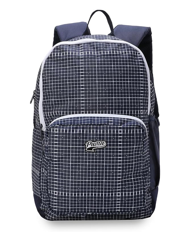 Puma Unisex-Adult Grid AOP Backpack, New Navy-White (9102501)