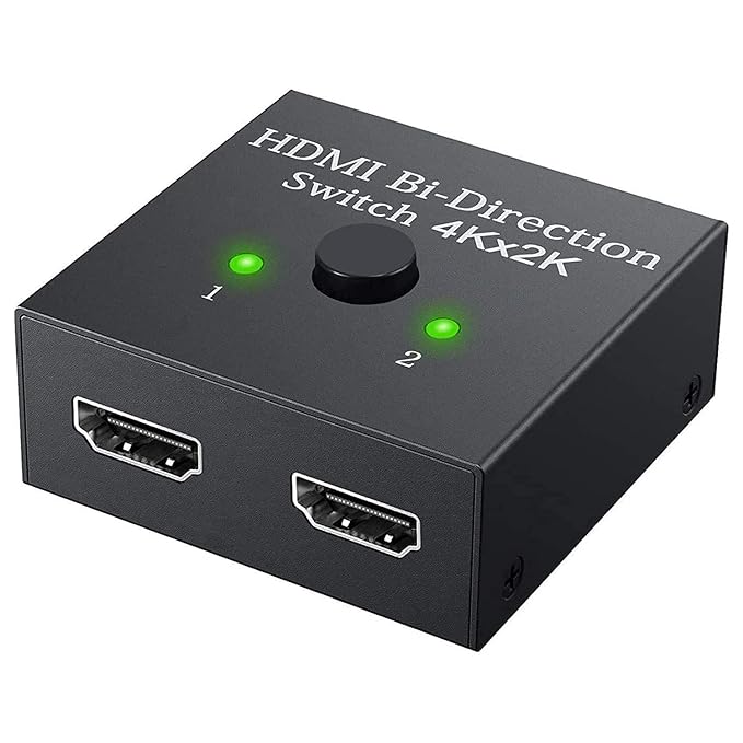 Sounce HDMI Switch 2 in 1 Out 4K 60hz HDMI Switcher 2 Port, Bi-Directional HDMI Switch Splitter 2 x 1/1 x 2, No Power Required, Sharing HD Video, PC Gaming Accessories