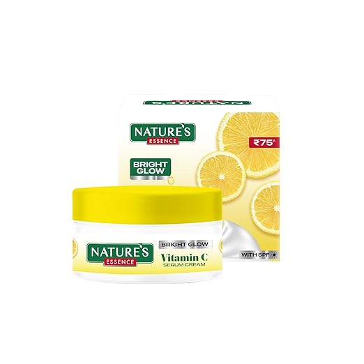 Nature's Essence Vitamin C Serum Face Cream for Men & Women | Infused with Yuzu Lemon & Niacinamide | Brightens & Gives Glow | Vitamin C Face Cream for Glowing Skin | For All Skin Types, 25gm