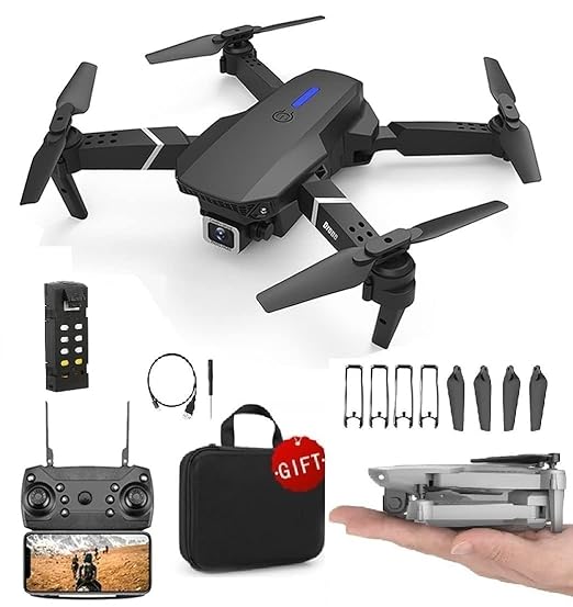 Welko-RC-Drone-FPV-Wifi-1080P-4K-HD-Camera-Wide-Angle-Pocket-Quadcopter-APP-Control-Hight-Hold-Mode (E88)