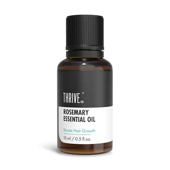 ThriveCo Rosemary Essential Oil For Hair Growth & Hair Fall Control | Reduces Hair Breakage & Improves Scalp Health | 100% Pure, Certified Organic & Natural | With Vitamin E | For Men & Women | 15ml