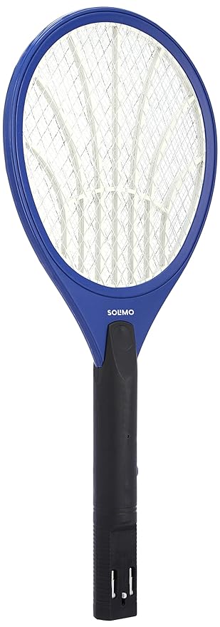 Amazon Brand - Solimo Anti-Mosquito Racquet, Insect Killer Bat with Rechargeable 250 mAh Battery (Blue)