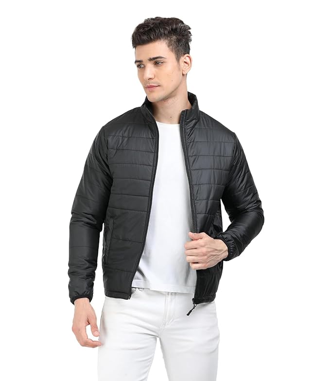 Scott International Winter Puffer Jacket | Mens Nylon Quilted standard length | Bomber Full Sleeve Monsoon | Lightweight Winter Wear Mens Jacket