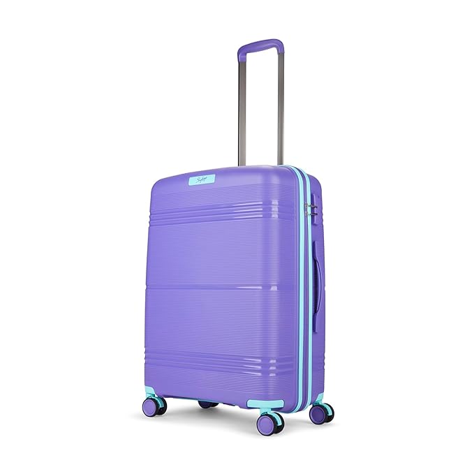 Skybags Paratrip Medium Size Hard Luggage (67 cm) | Polypropylene Luggage Trolley with 8 Spinner Wheels| Purple Oppulence | Unisex