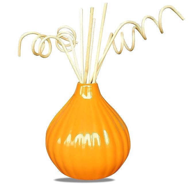 Pure Source India Ceramic Reed Diffuser Pot/Flower Pot (Standard, Yellow)