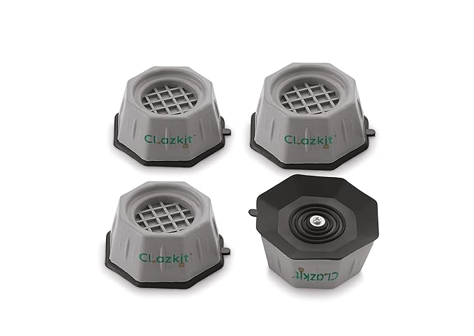 Clazkit Multi-Purpose Heavy Duty Stand Home Appliance Refrigerator/Washing Machine/Furniture/Fridge Stand, Grey (Pack of 4)