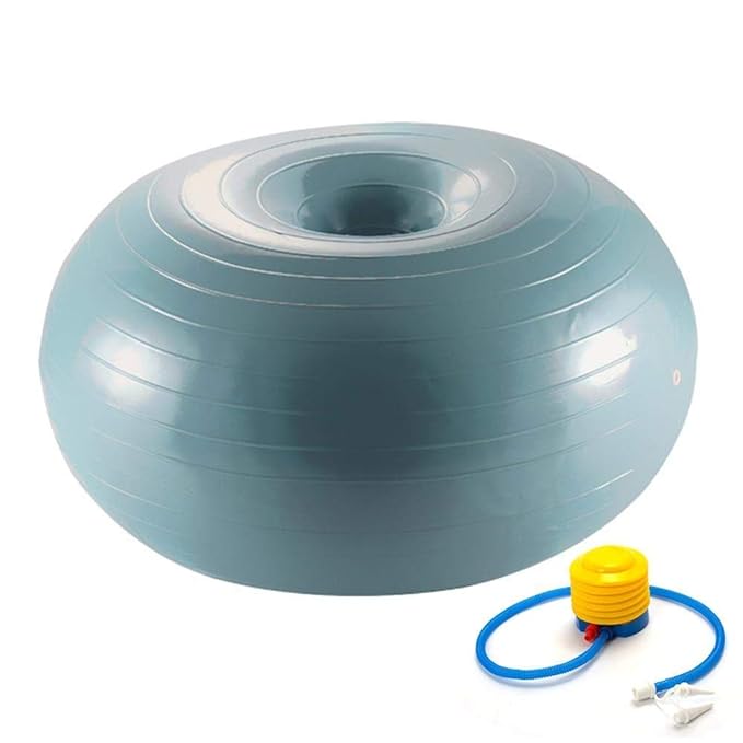 [Apply Coupon] - Kriva Exercise Gym Ball with Inflatable Pump | Training Stability Ball for Yoga Workout Core | Exercise Donut Training Ball for Yoga Workout and Training (Multicolor)