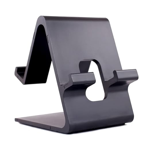 Mobile Stand for Table, Dual Sided Mobile Holder/Stand Desktop Universal Hard Plastic Mobile Holder (Black) (1)
