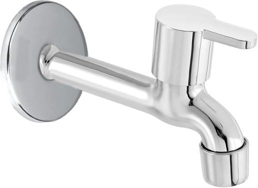 Long Bib Cock | Water Tap Stainless Steel Foam Flow Quarter Turn Short Body Taps, Silver Color