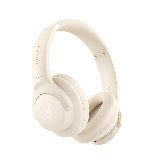 soundcore by Anker Q20i Hybrid Active Noise Cancelling Headphones, Wireless Over-Ear Bluetooth, 40H Long ANC Playtime, Hi-Res Audio, Big Bass, Customize via an App, Transparency Mode (White)