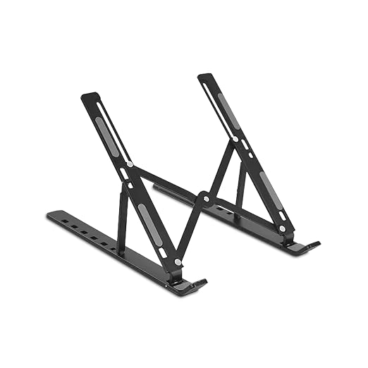 Ant Esports ALS05 Aluminum Foldable Laptop Stand  -  Black I 6 Adjustable Levels I Anti-Slip and Heat Dissipation