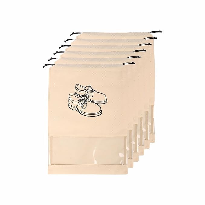 Stylbase Shoe Bag for Travel & Storage Travel Organizer for Women & Men Travel Accessories Shoe Organizer Shoe Bags Pouches Travel Shoe Cover (Shoe Cover Beige 2)