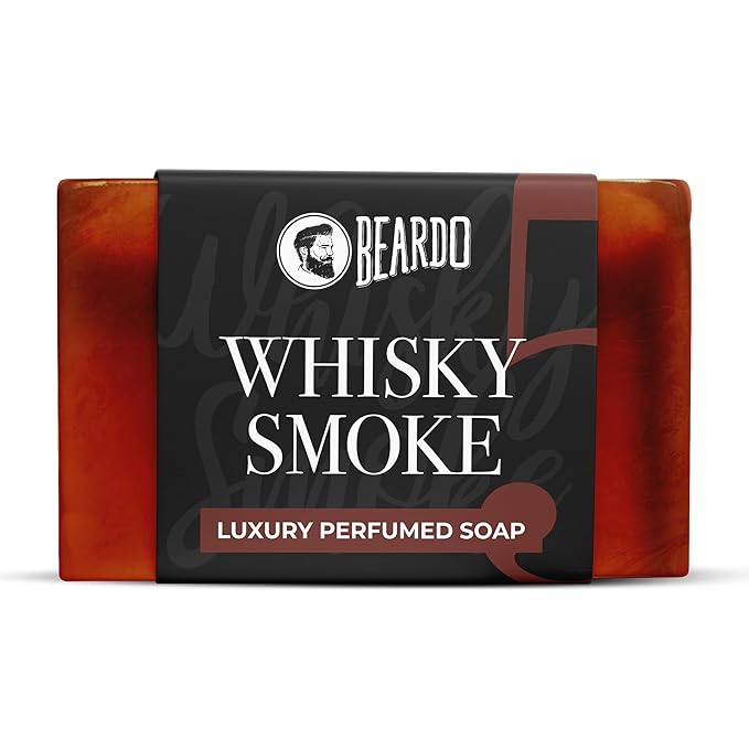 [Apply Coupon] - Beardo Whisky Smoke Perfumed Luxury Soap for Men, 75g | Deep cleanses skin pores | Repairs broken skin and Reduce Hyperpigmentation | Refreshing Fragrance all day long