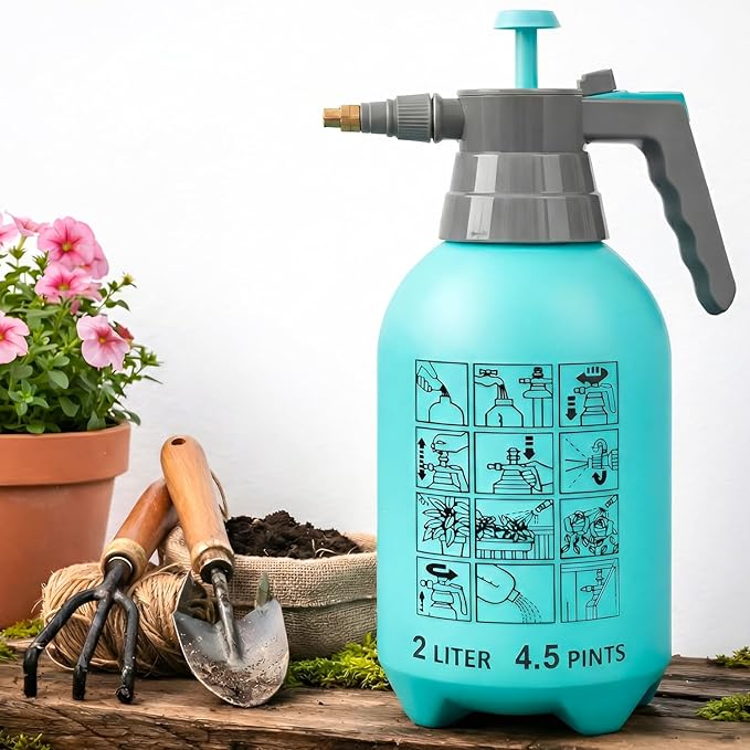 ORILEY 2 LTR Multipurpose Classic Sprayer Hand Powered Water Spray Bottle for Gardening Sanitising Car & Bike Wash Home & Garden
