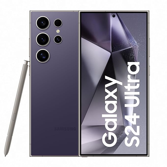 Samsung Galaxy S24 Ultra 5G AI Smartphone with Galaxy AI (Titanium Violet, 12GB, 512GB Storage), Snapdragon 8 Gen 3, 200 MP Camera with ProVisual Engine and 5000mAh Battery