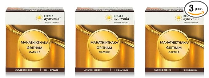 Kerala Ayurveda Mahathikthaka Gritham Capsule - 100 Count x Pack of 3