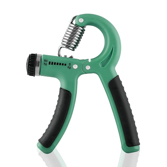 Konex Adjustable Hand Gripper Strengthener for Men & Women | Hand Exercise Equipment for Home and Gym Workouts (Without Counter, Green)