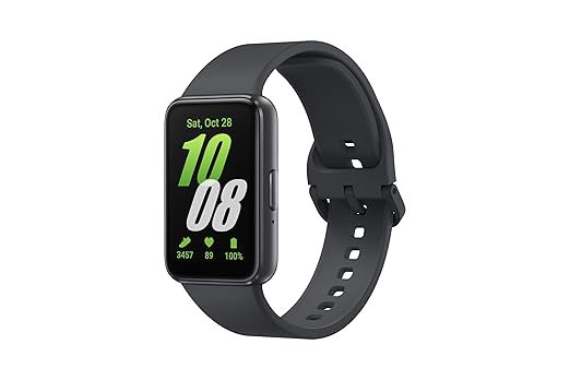 Samsung Galaxy Fit3 Light and Sleek Fitness Band, 13 Days Battery, 100+ Exercises and Sleep Tracking, Dark Gray (Black)