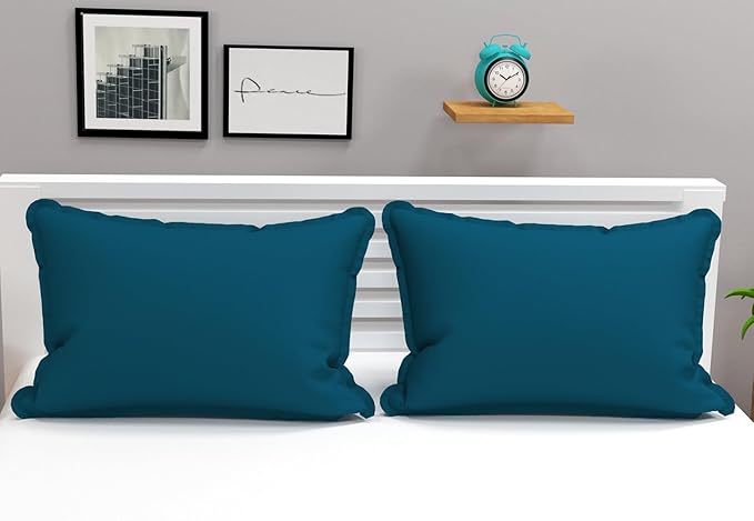 [Apply Coupon] - VAS COLLECTIONS® 105 TC Premium Cotton King Size Printed Design Pillow Cover - 20"x30" Inches, Set of 2 Pieces, Blue,