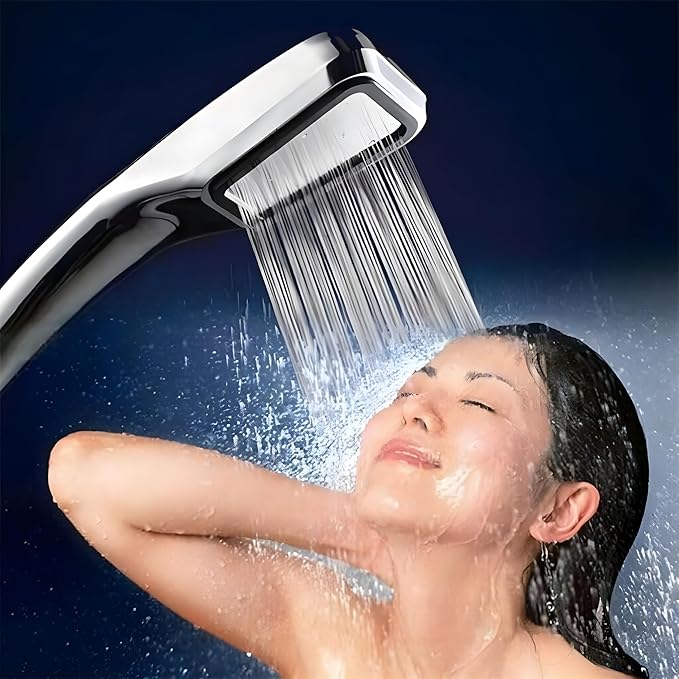 JIALTO Bathroom Hand Shower Modern 300-hole Handheld Shower Head, High-pressure Hand Shower For Bathroom, Water-saving Design, Rainfall Experience (Chrome Finish)