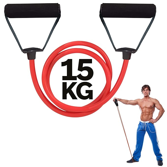 Resistance Tube with Foam Handles, Door Anchor for Exercise & Stretching - Ideal for Home & Gym Workouts - Multi Resistance