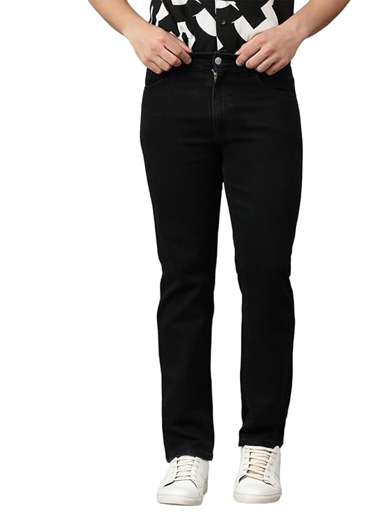 KOTTY Men's Solid Straight Fit/Skinny Fit/Relaxed Fit Comfortable and Strechable Stylish Looking Jeans