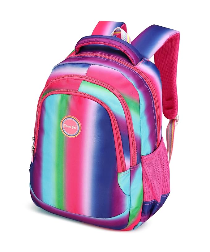 [Apply Coupon] - BEAUTY GIRLS By Hotshot 1566|School Bag|Tuition Bag|College Backpack|For Girls & Women|18 Inch|30 Liters School Bag, Purple