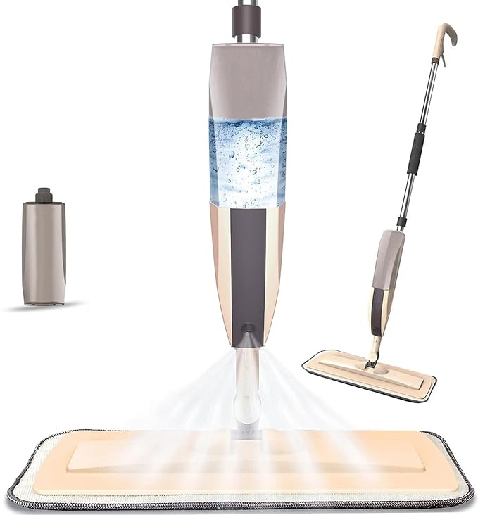 SHUTTLE ART Microfiber Floor Cleaning Spray Mop with Removable Washable Cleaning Pad and Integrated Water Spray Mechanism, 360 Degree Floor Cleaning Mops (Spray mop Set)