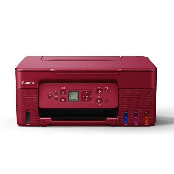 [Apply Coupon] - Canon PIXMA MegaTank G3770 Red All-in-one (Print, Scan, Copy) WiFi Inktank Colour Printer (Black 6000 Prints and Colour 7700 Prints) for Home and Office