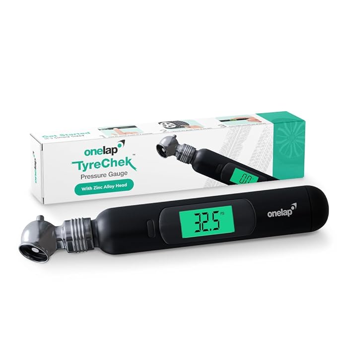 [Apply Coupon] - Onelap TyreChek" - Digital Tyre Pressure Gauge (with Zinc Alloy Metal Head)