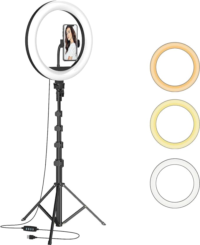 Dyazo Big 12 Inch Led Ring Light with 7 Feet Tripod Stand (Combo) for Mobile Phones & Camera, Suitable for Vloggers Photo & Video Shoot, Makeup and More