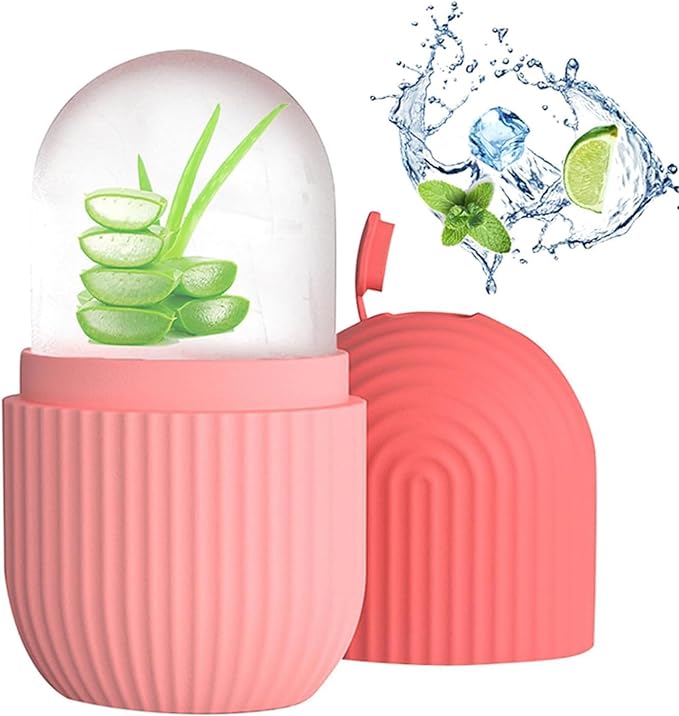 [Apply Coupon] - E-COSMOS Ice Face Roller Massager,Ice Cube Roller For Face, Eyes And Neck Naturally Conditioning And Skin Care,De-Puff Eye Bags,Reduce Migraine Pain,Reusable Massage Silicone Ice Mold (Multicolor)