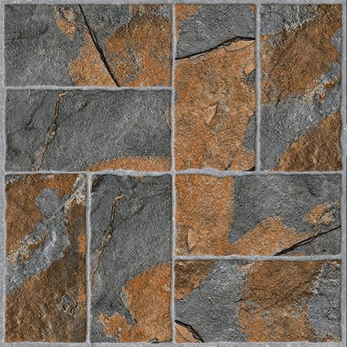 Johnson Endura - Crossbric Slate Super - Glazed Vitrified Tile, EDC Wall & Floor Tiles, Rustic Look, (30 x 30cm - 1cm Thickness, Matte Finish, 8-Tiles in Box)