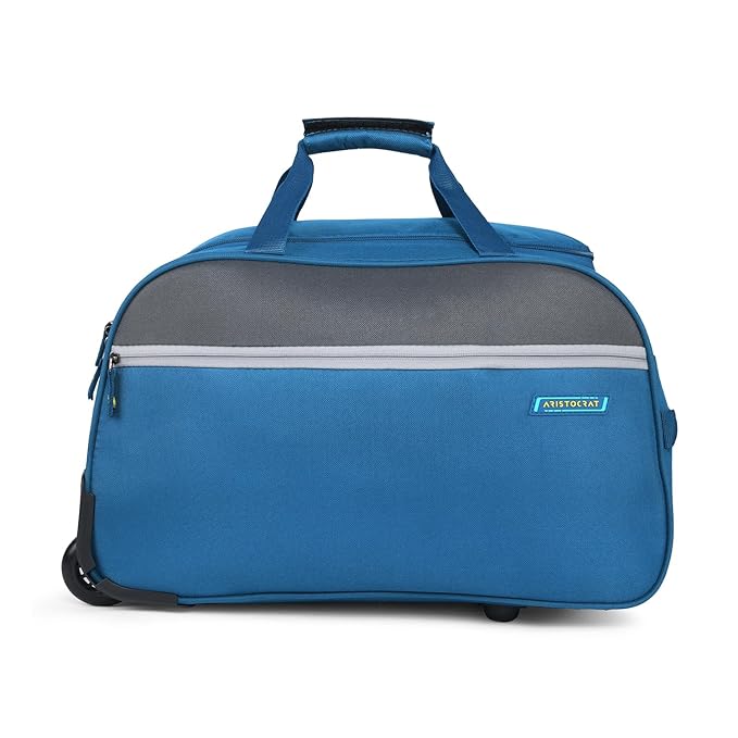 Aristocrat Enigma 52 Cm Polyester Softsided Cabin Size 2 Wheels Duffle Trolley Wheels - Blue