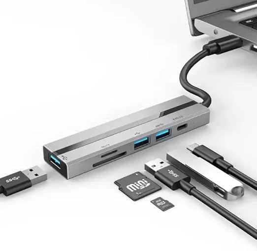 USB C HUB, 8in1 USB C Adapter with 4K HDMI, 100W PD, USB C Port, USB 3.0, RJ45 Ethernet, SD/TF Card Reader, Docking Station Compatible with Pro/Air USB C Laptops and Other Type C Devices (2329A01)