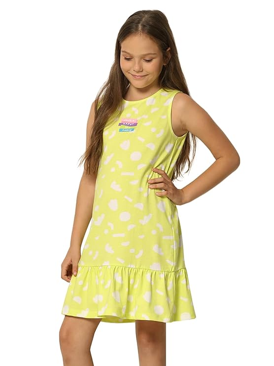 VERO MODA Girl's Cotton Above The Knee Sheath Dress