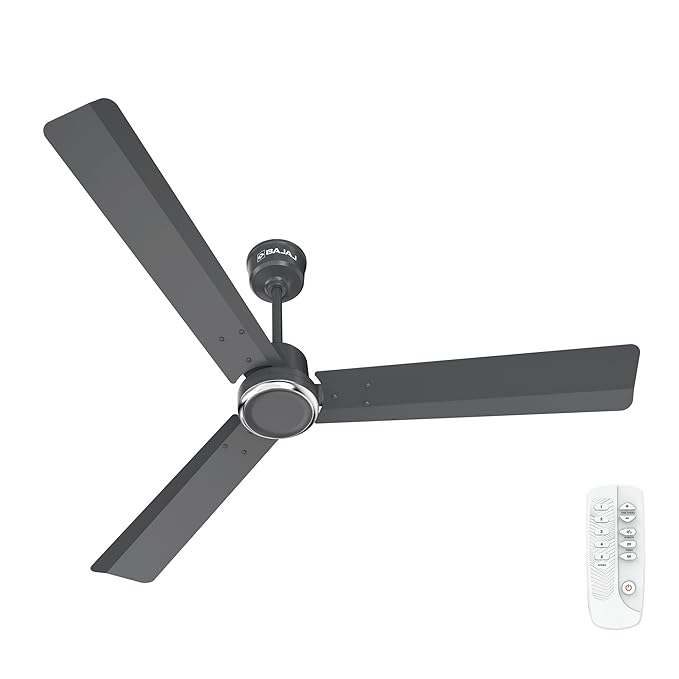 Bajaj Classico Sleek Plus 5S 1200MM (48) BLDC Ceiling Fan with Remote | BEE 5 Star Rated Energy Efficient | Power Saving | Sleek Compact Design | High Air Delivery |2-Year Warranty |Grey