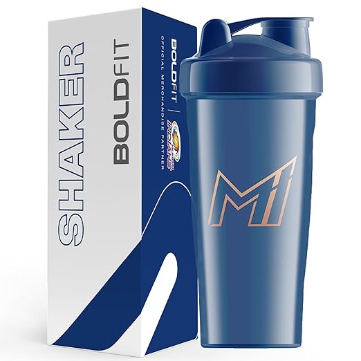 Boldfit Plastic Mumbai Indians(Mi) Official Merchandise Gym Shaker For Protein Shake Leakproof Shaker Bottles For Protein,Preworkout&Bcaa Shake,Protein Shaker Gym Bottle For Men-Blue,700ML