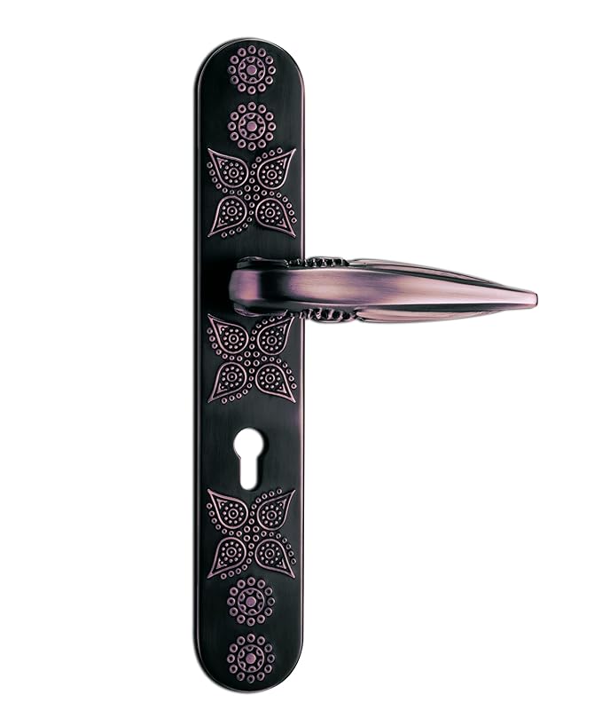 Godrej Mortise Lock | Handle Lock Set for Main & Bedroom Door| Arsa Udaan 350 mm Plate Handle| 240 mm Eco Lock Body | 60 mm Eco Pin Cylinder 1CK| Antique Copper| 5 Year Warranty