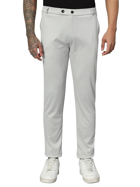 [Size: 28] - PPTOSS Men's Lycra Blend Regular Fit Causal Trouser Pants